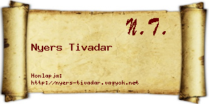Nyers Tivadar névjegykártya